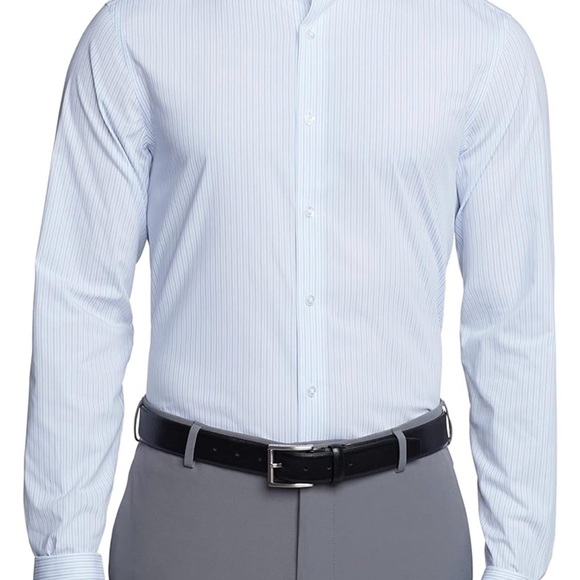 Calvin Klein Men's Blue Geometric Pattern Dress Shirt 2XL - Picture 1 of 5